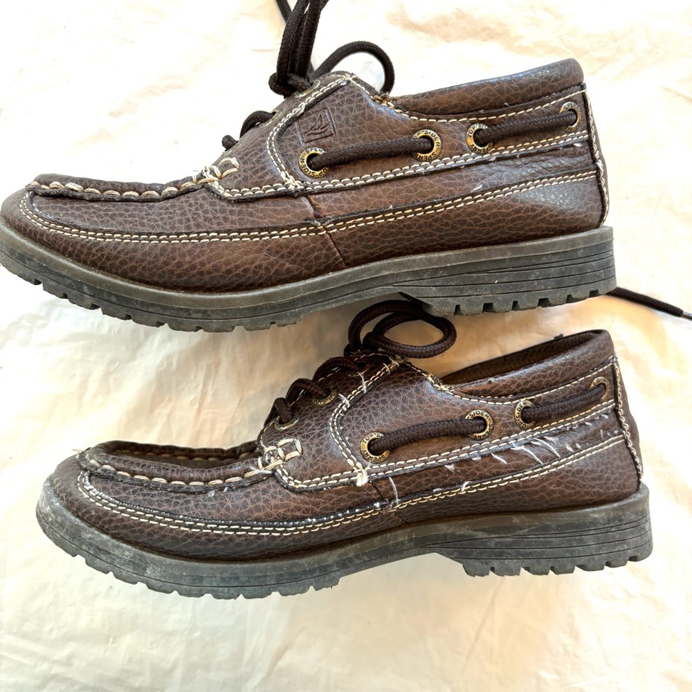 SPERRY boat shoes coffee brown SZ 1.5 Worn Once - Picture 4 of 13